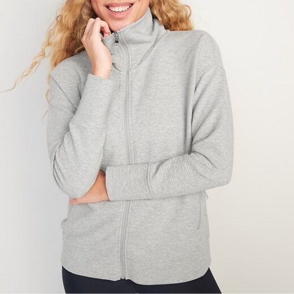 OLD NAVY Long Sleeve Dynamic Fleece Ribbed Performance Jacket Full Zip Sz XL - Picture 1 of 11